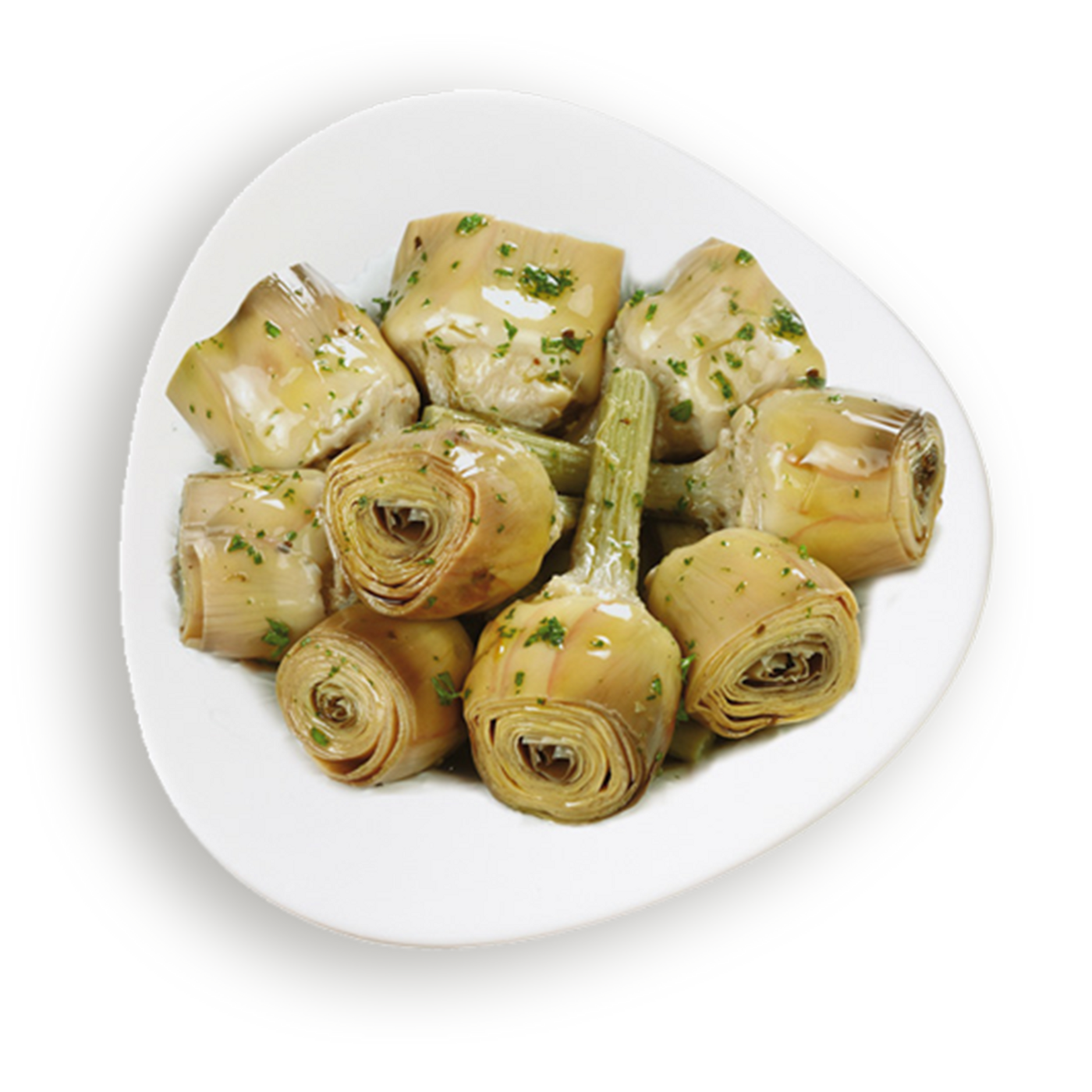 Corazones de alcachofa a la romana con pie y en aceite