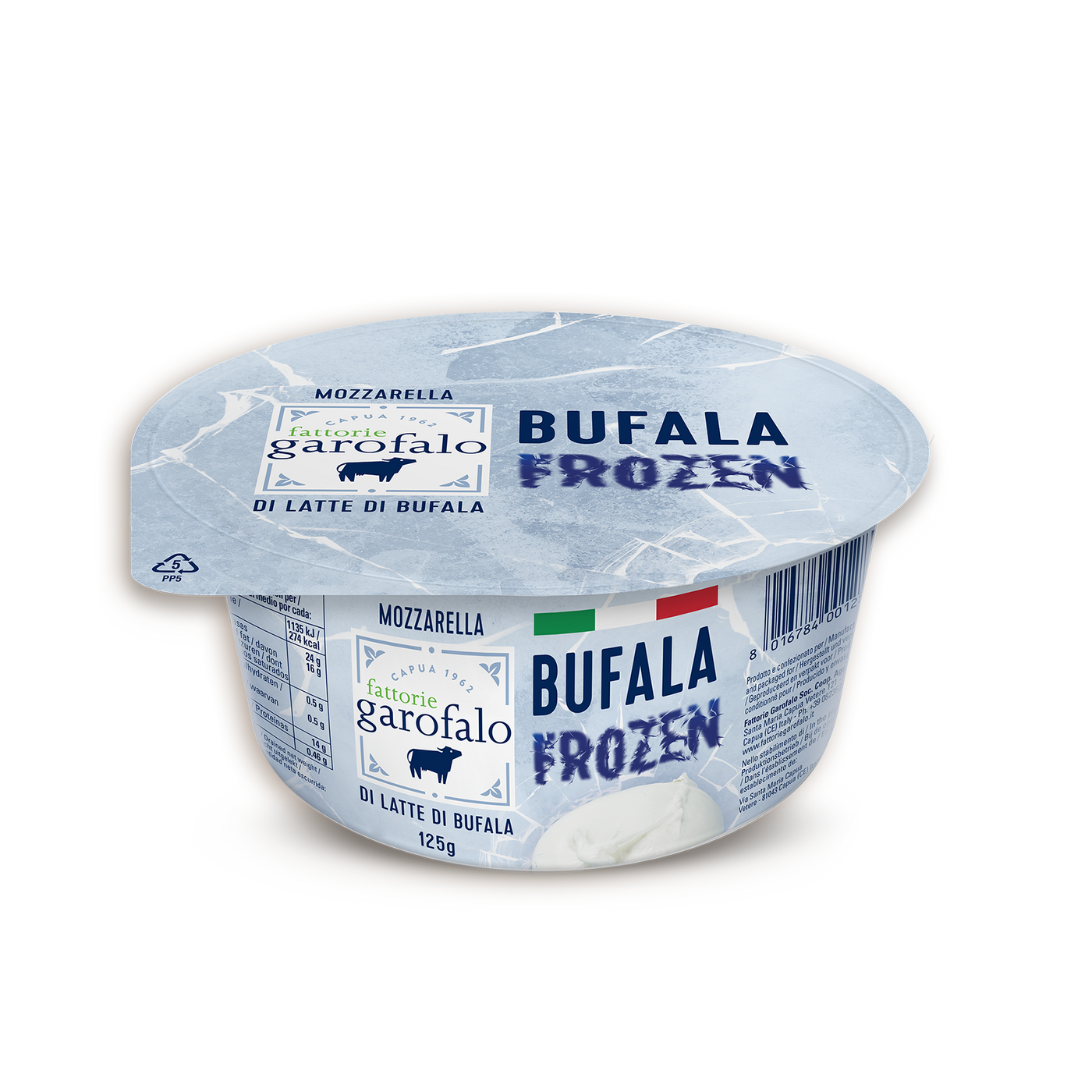 Mozzarella de búfala congelada