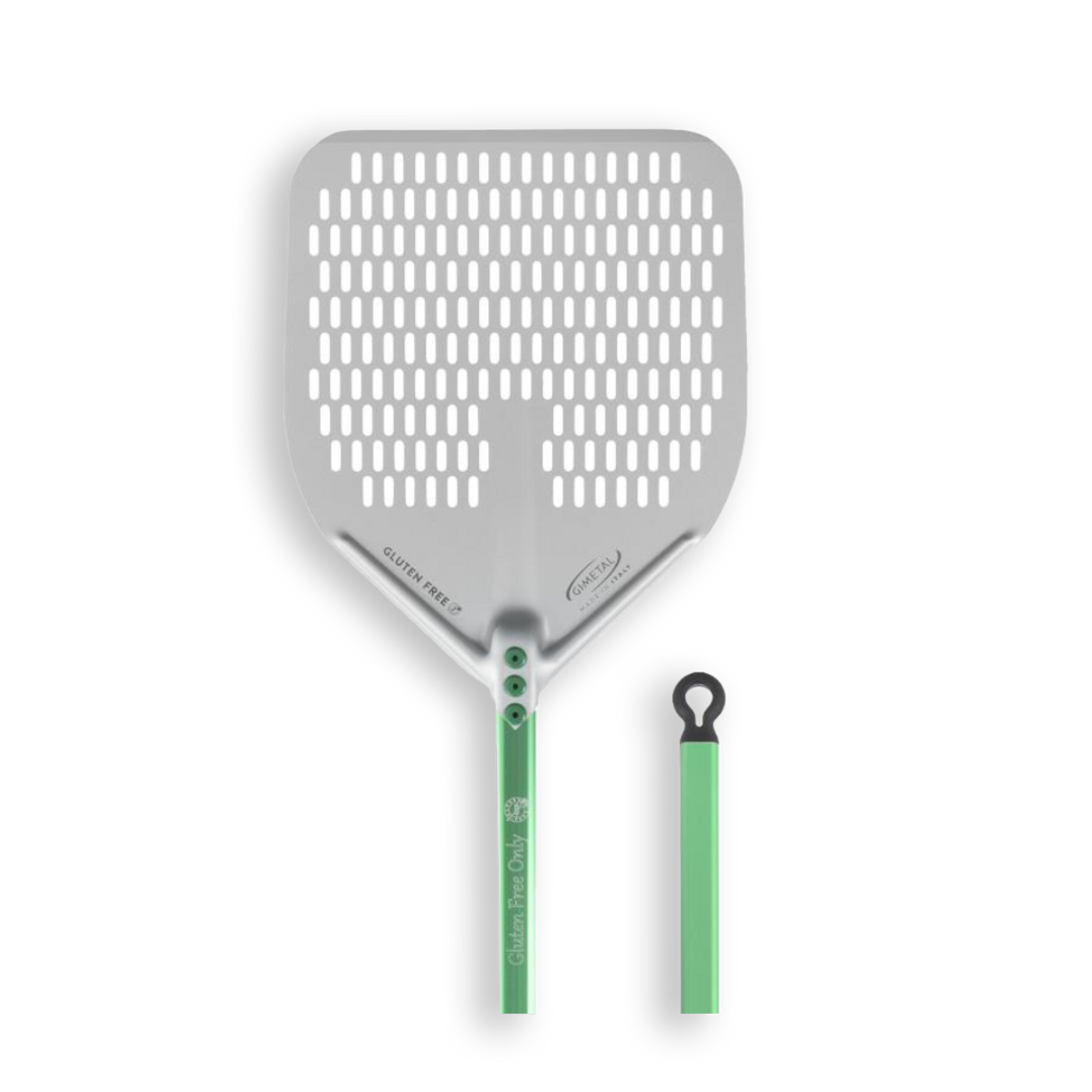 Cabeza de aluminio anodizado neutro con mango verde