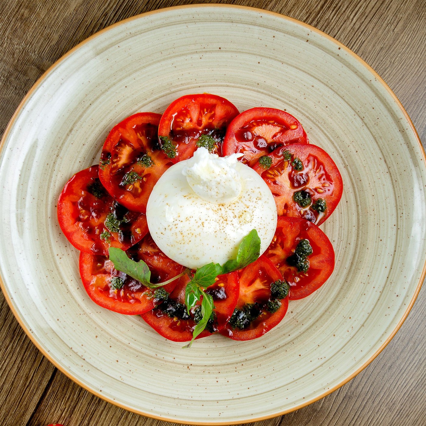 receta de Burrata di latte di bufala con panna