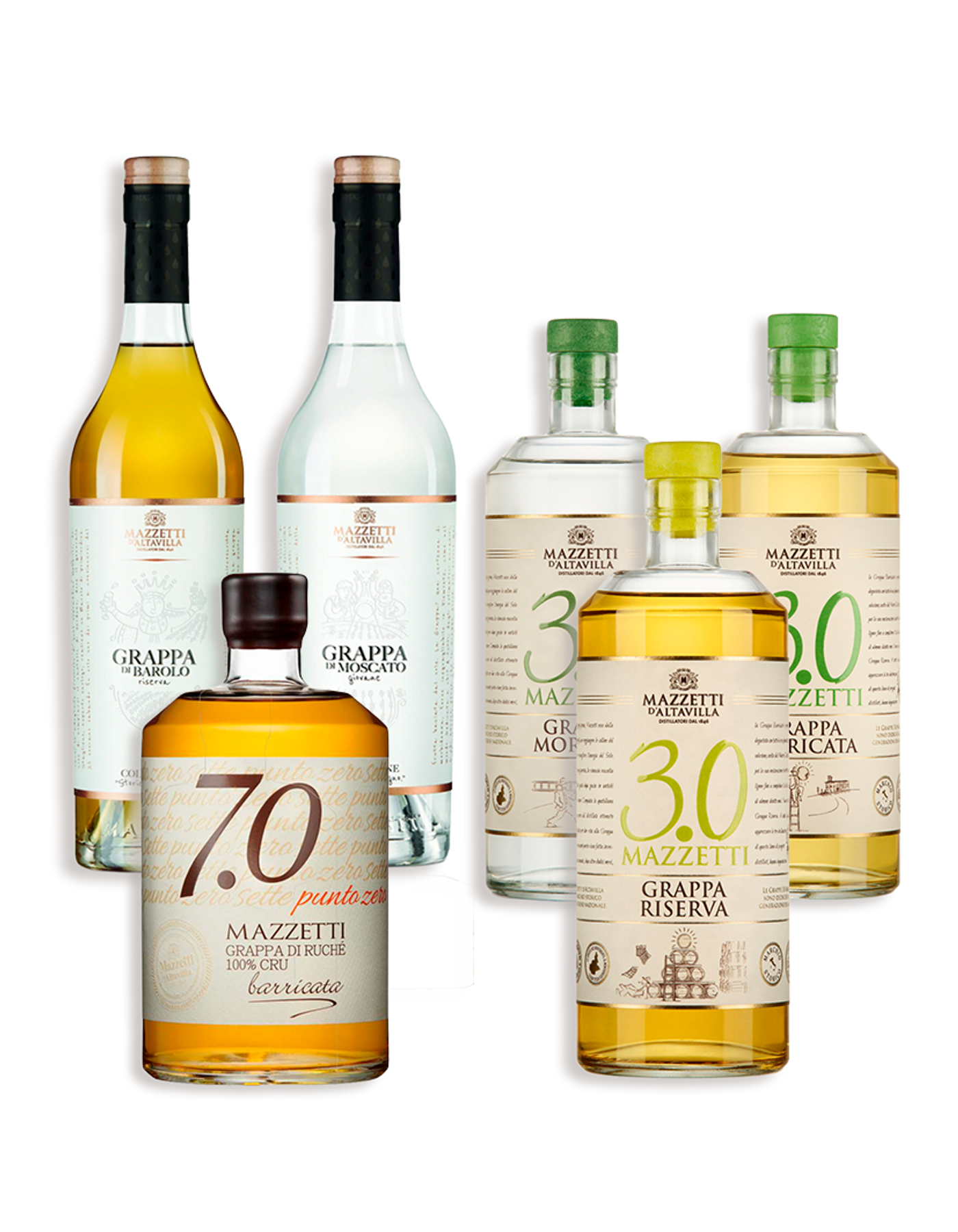 Kit grappa desgustazione mazzetti ( 6 grappas / 12 copas / cartas)