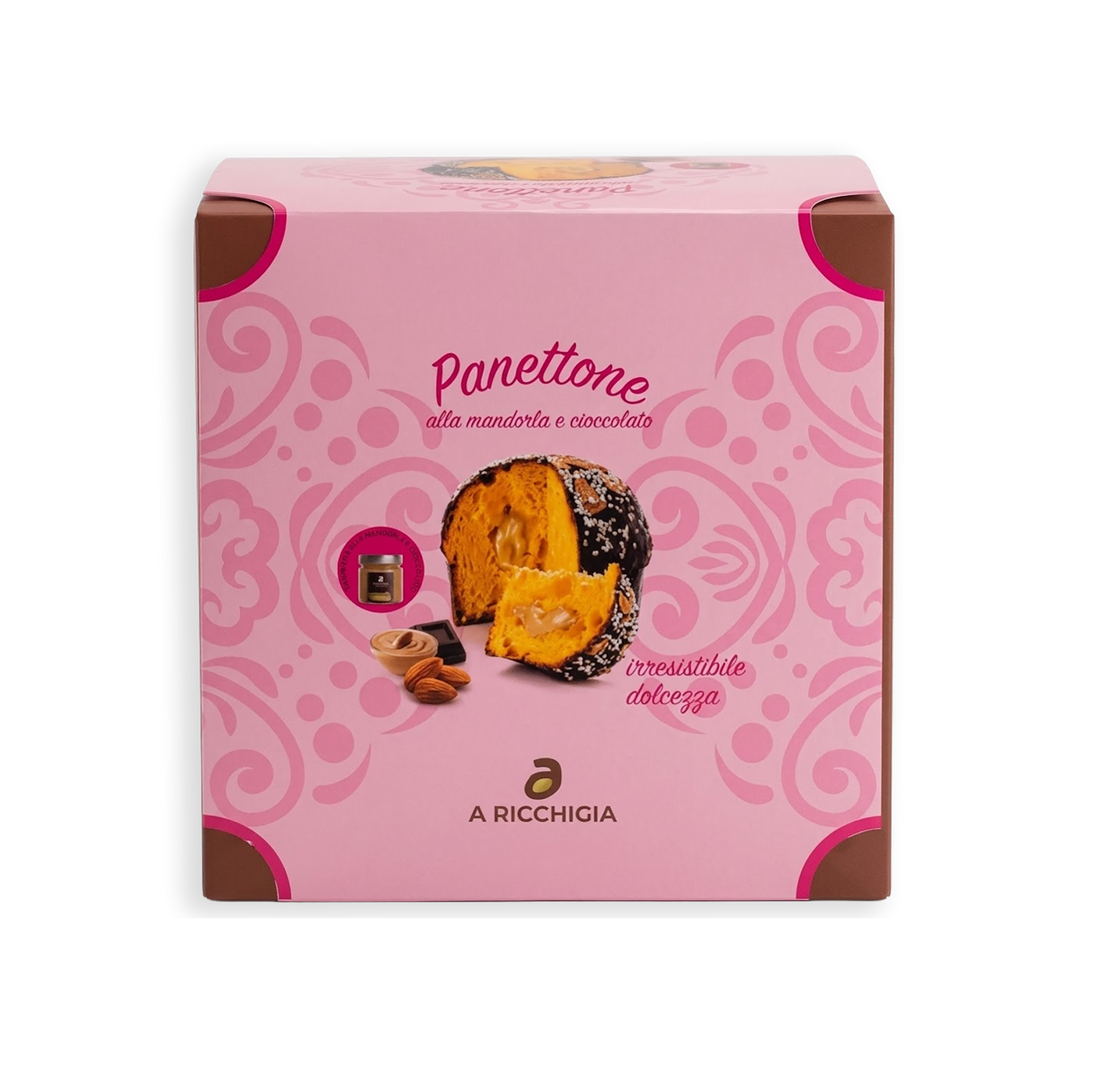 Panettone a l'ametlla amb vas de crema d'ametlla