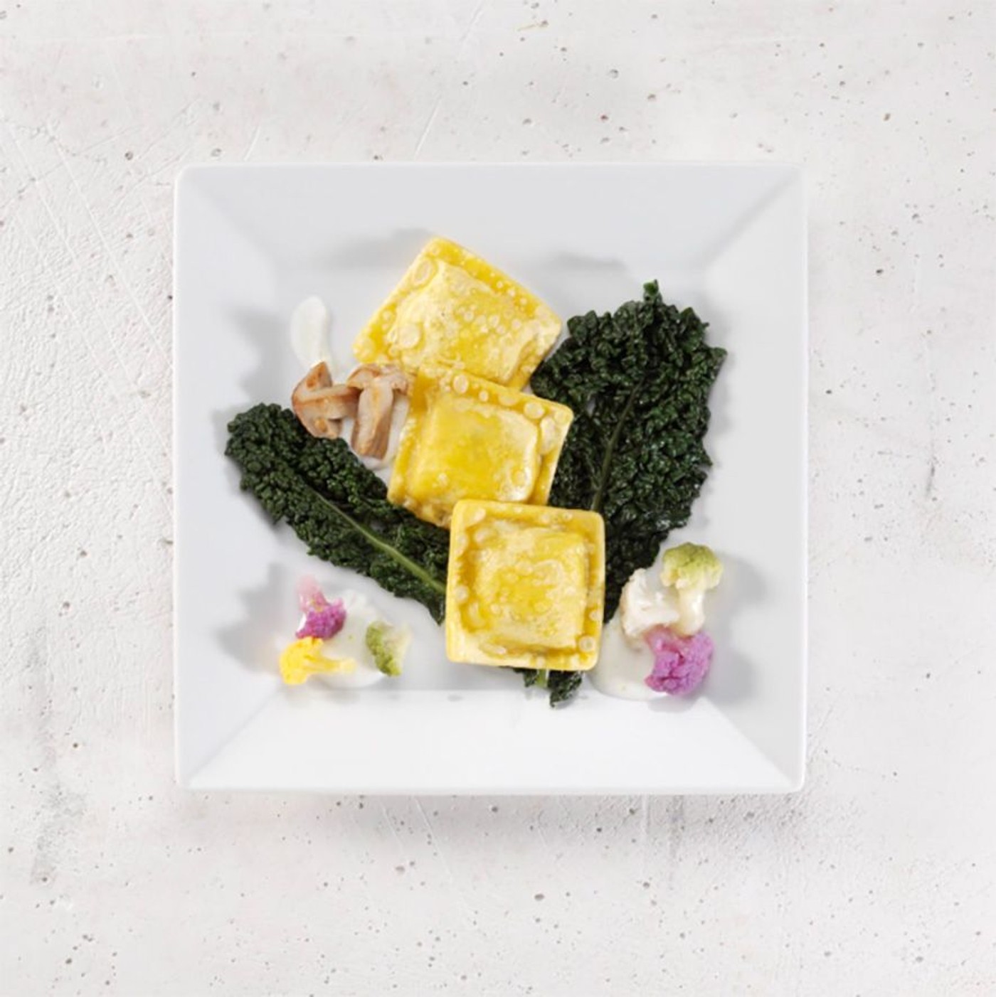 receta de Raviolacci de lubina y perfume de citricos