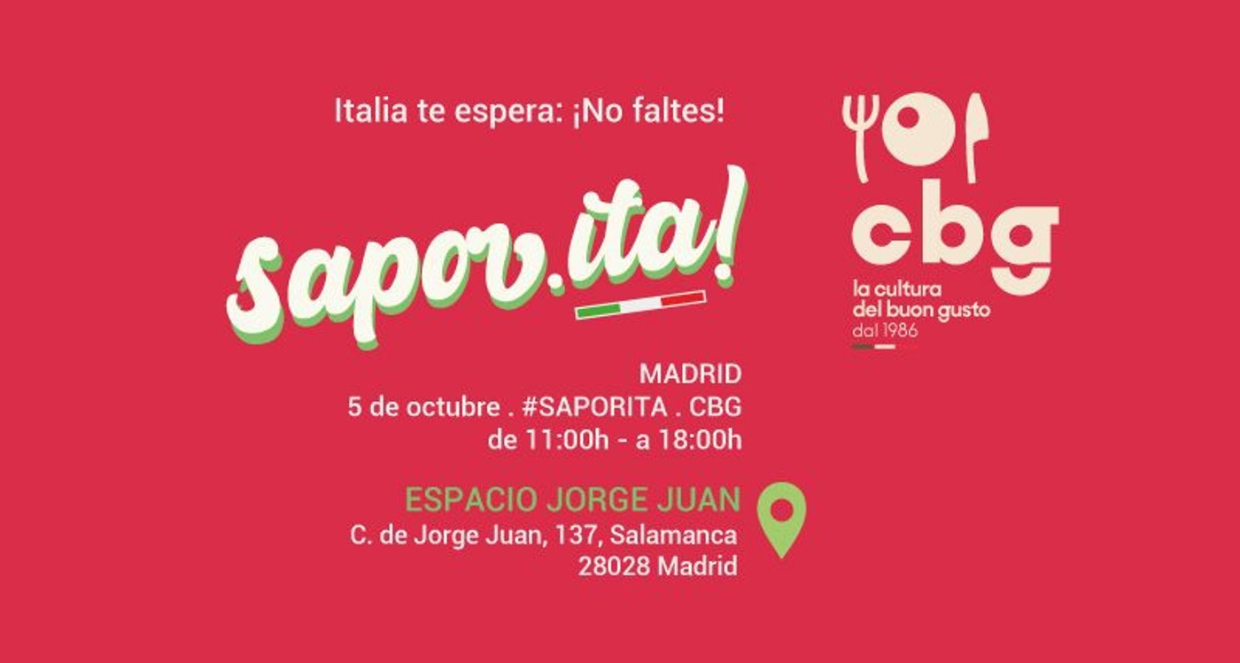 SAPORITA MADRID 2026: El 5 de octubre, Italia se vive, se prueba y se celebra.