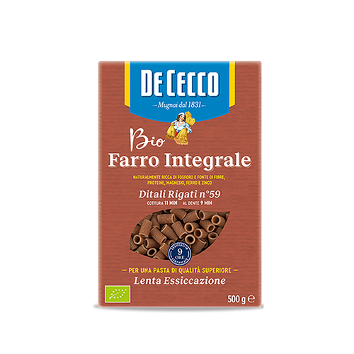Ditali rigati nº59 integrali farro BIO