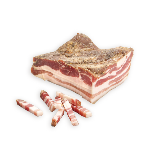 Pancetta tesa mitad