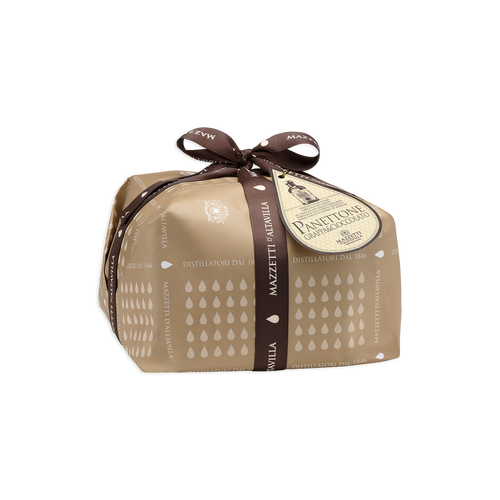 Panettone dorado con crema licorosa al chocolate