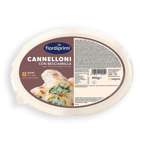 Canelones de ricotta y espinacas con bechamel